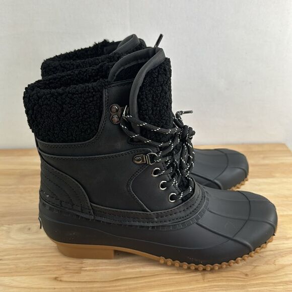 Tommy Hilfiger Rainah Duck Booties- Black- Size 7 M (Medium) - NIB - Picture 1 of 7